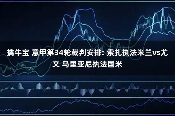 擒牛宝 意甲第34轮裁判安排: 索扎执法米兰vs尤文 马里亚尼执法国米